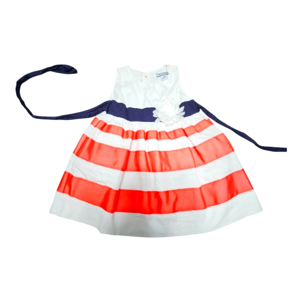 Girls Striped Dress with Bow